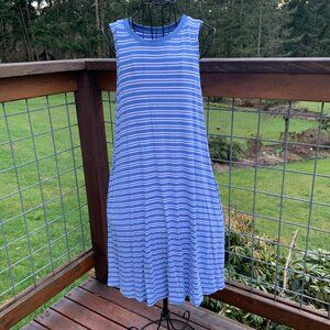 Time and Tru Ladies size Small Blue and White Striped Sleeveless T-shirt Dress